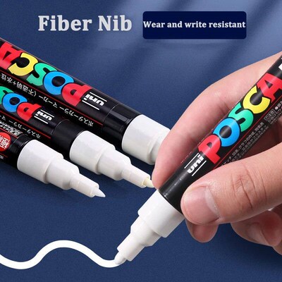Posca White Marker Brush, Permanent Waterproof Non-fading Hi