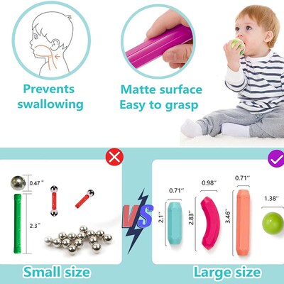 Magnetic blocks Children Multi Color Kids Building Bricks DI