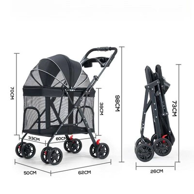 Breathable Pet Dog Cat Stroller Lightweight Folding  Portabl