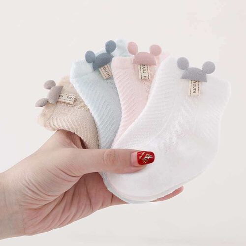 Baby socks summer thin breathable mesh baby short tube newbo