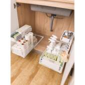 厨房橱柜屉式 915置物架滑抽道洁具用品调料收纳轨柜内槽下 水侧装