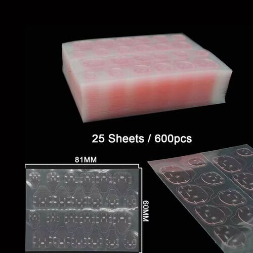 25 Sheet/600Pcs Double Side Glue Nail er Adhesive Tabs Water