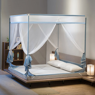 新款家用蚊帐2021加密加厚三开门蒙古包蚊帐家用儿童支架围栏