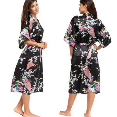 Silk Kimono Robe Bathrobe Women Satin Robe Silk Robes Night