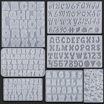 Alphabet Epoxy Resin Silicone Mold Letter Number Mould  K