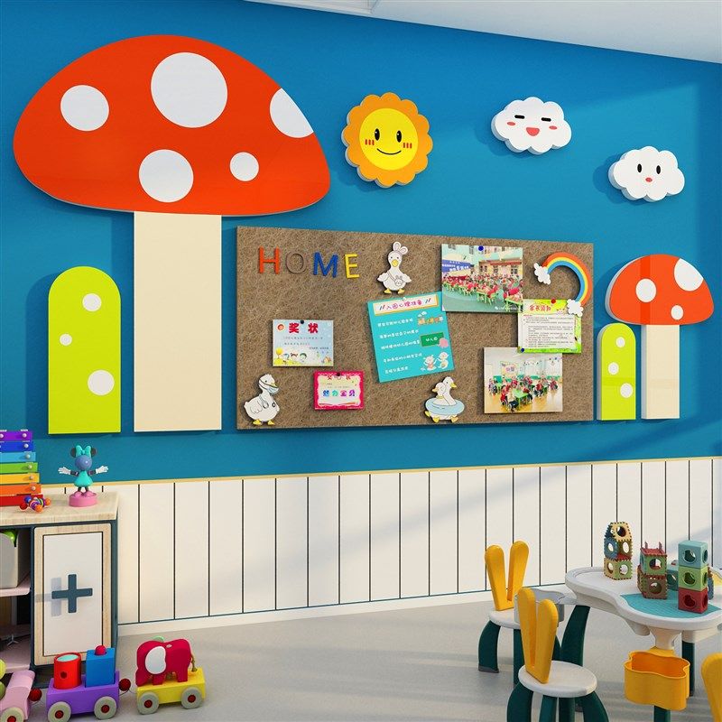 毛毡板公告栏作品展示贴幼儿园文化环境创主题成布置走廊墙面装饰,家居饰品,文化墙贴,淘宝优惠券,粉丝福利购,淘宝优惠卷