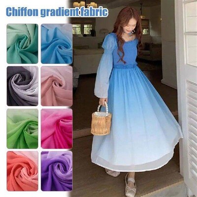 1M 100D Ombre Chiffon Fabric 2-tone Color Gradient Fabric
