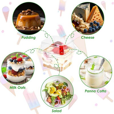 50Pcs Square Cake Boxes Slice Dessert Box Cupcake Container