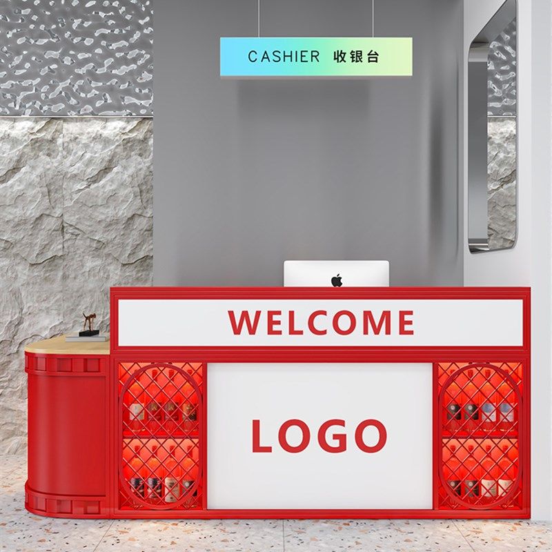 前台接待台酒吧咖啡厅转角柜台工业风吧台收银台饭店餐厅复古铁艺,商业/办公家具,收银台,淘宝优惠券,粉丝福利购,淘宝优惠卷