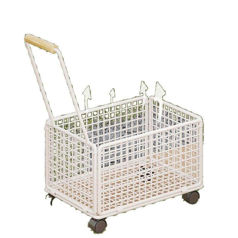 超市购物筐拉杆篮子带滑轮采购篮水果手提篮零食加厚便利店超市篮