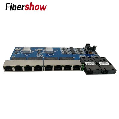 Reverse POE switch 8 RJ45 2 SC fiber Gigabit Ethernet switch
