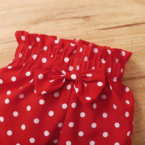 Newborn Baby Girl Daily Clothes Set Love Wave Point Short Sl