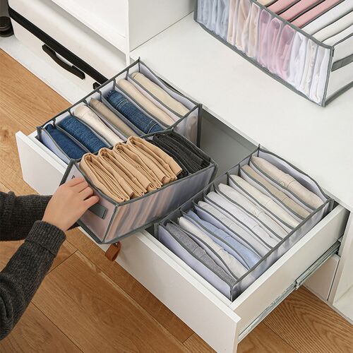 grey white black Foldable Closet Organizer Drawer Divider Or