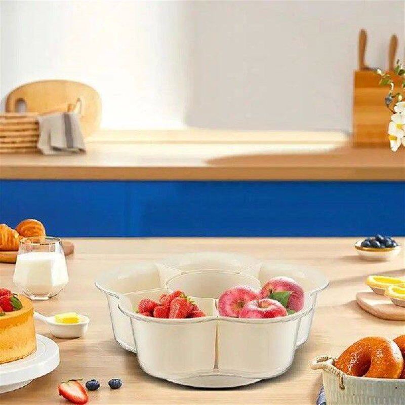 Rotating Divided Serving Platter Veggie Serving Rotating