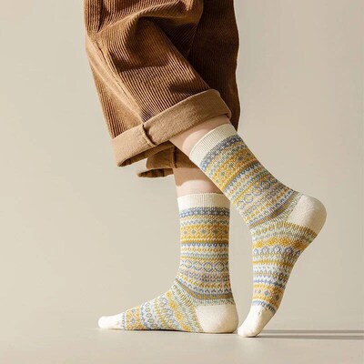 3 Pack Womens cotton Socks Autumn and Winter Warm Socks Thic