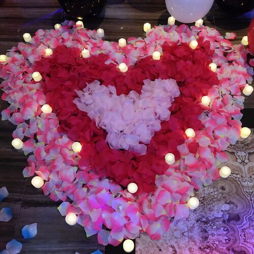 100/500PCS Artificial Rose Petals Colorful Romantic Wedding
