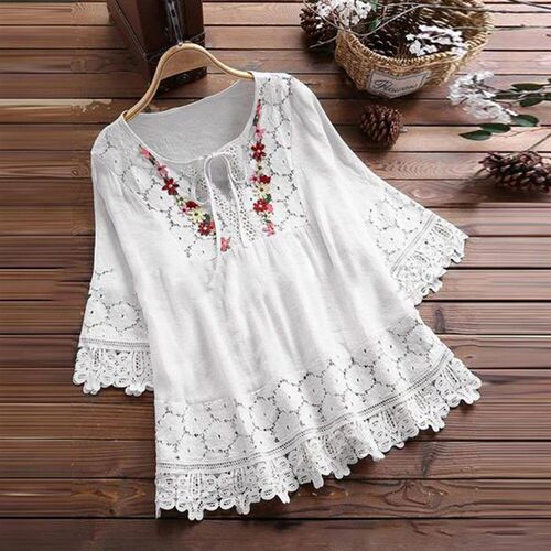 Plus Size Shirts ops for Women Clothing 2024 Summer Korea Ca