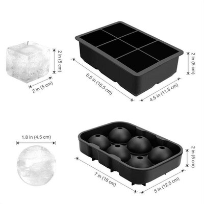 Silicone ice cube tray bar whiskey large square ice mold wit