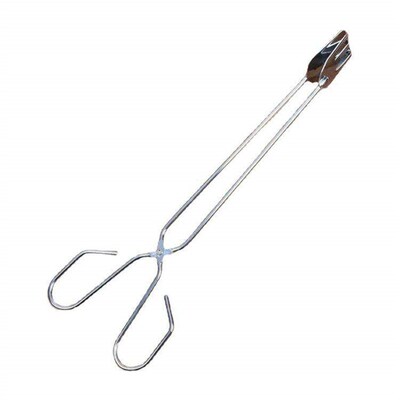 Long-handled traditional fire tongs, honeycomb coal tongs, f