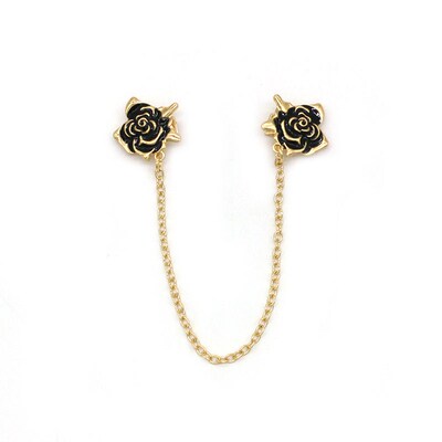 Fashion Brooch High-end Drop Oil Rose Collar Clip Shirt Chai