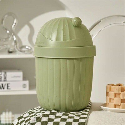 Cute Desktop Trash Can Mini Cactus Garbage Can Tiny Plastic