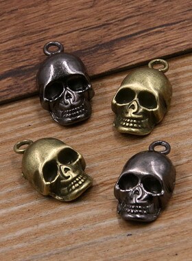 10Pcs 11*20mm 3 Color Skull Ghost Head Charms Halloween Pend