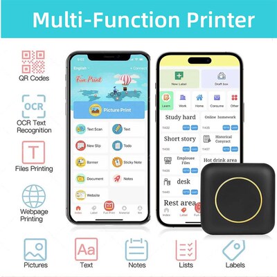 Thermal Printer, Portable Inkless er Maker, Free Cut Pocket