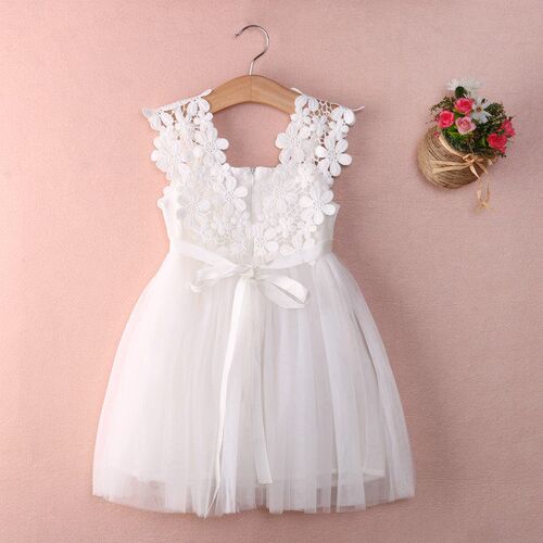 New XMAS Baby Girls Party Lace Tulle Flower Gown Fancy Dride