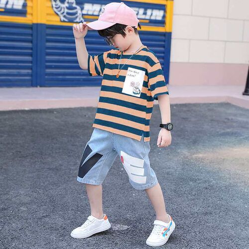 Boys Summer Short-sleeved Suit New Stylish Boys Baby Cloth