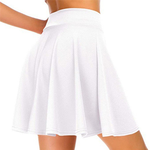 Womens Basic Skirt Versatile Stchy Flared Casual Mini
