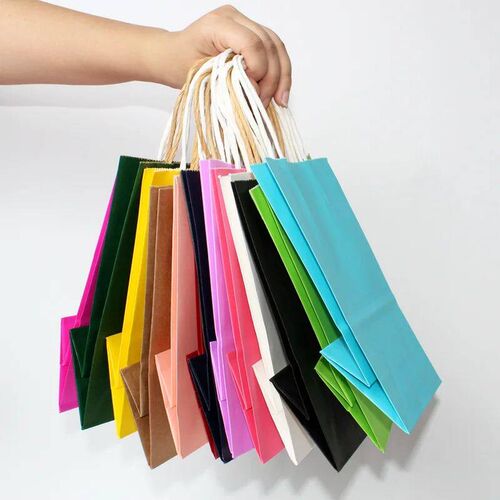 10/30/50pcs DIY Multifunction soft color paper bag with hand