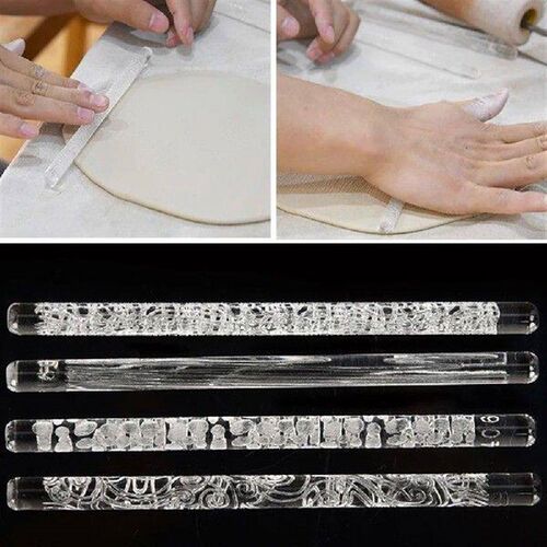 Textured Embossing Rolling Pin Fondant Cake Roller Bakeware