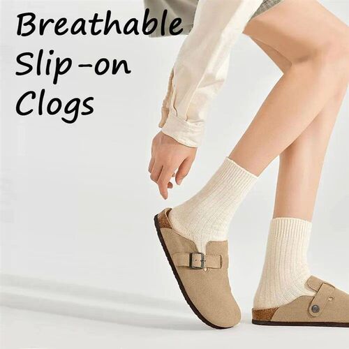 Crestar Cork Suede Mules Slippers For Women Fashion Men