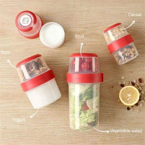 Container Double-deck Sturdy Portable Fruit Salad Yogurt