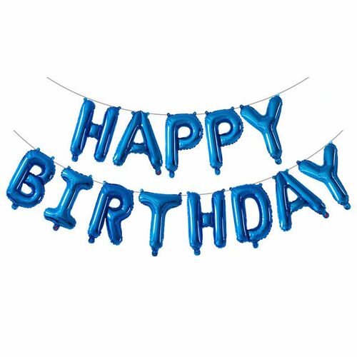 13pcs Happy Birthday Decoration Balloons Pink Blue Letter