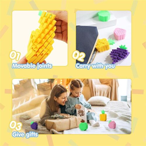4 Pcs 3D Printed Fidget Fruit Toys Desk Fidget Worm Toy解压