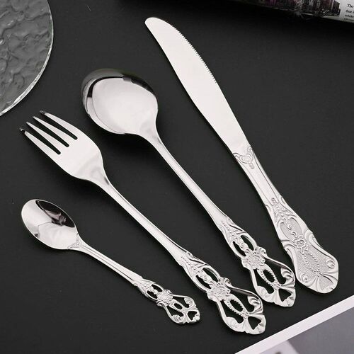 Vintage Royal Silver Dinnerware Stainless Steel Set Dessert