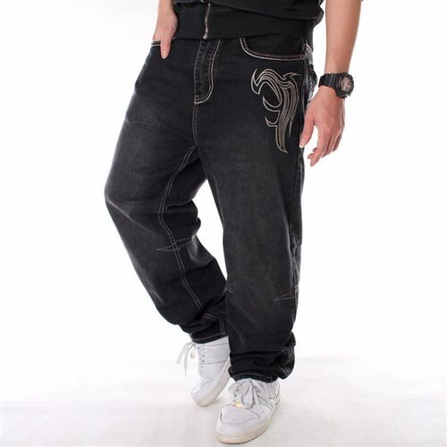 rendy Mens Hip-hop Jeans Hiphop Hip-hop Clothing Washed Loo