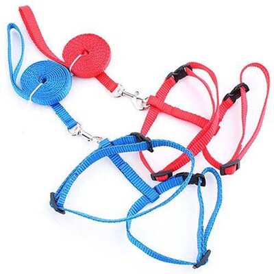 Dog Cat Collar Harness Leash Adjustable Nylon Pet Traction
