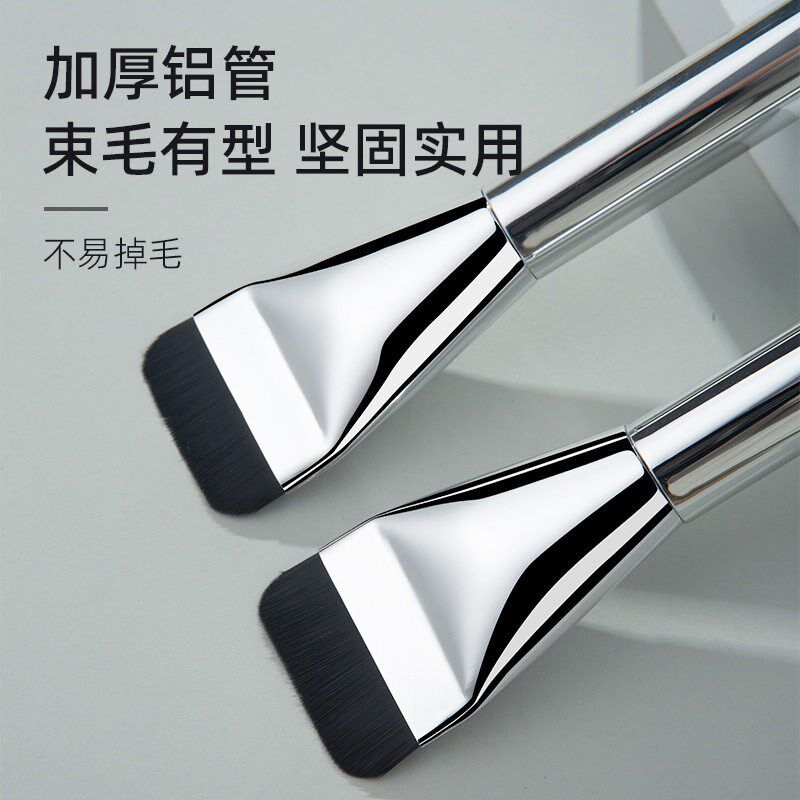 人造纤维平头化妆刷 专业多功能粉底刷 One line foundation brus