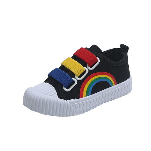 Child Boy Girl  Hook Loop Flat Rainbow Shoes Spring Leisure