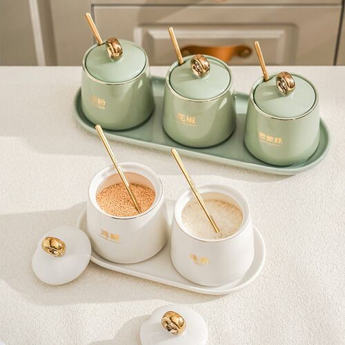 Seasoning Jar Ceramic Seasoning Box Nordic Light Luxury Seas