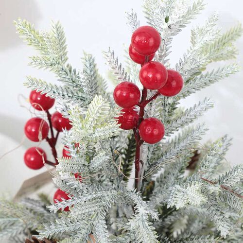 Christmas ree Desktop Ornaments Wooden Base Wrapped With Lin