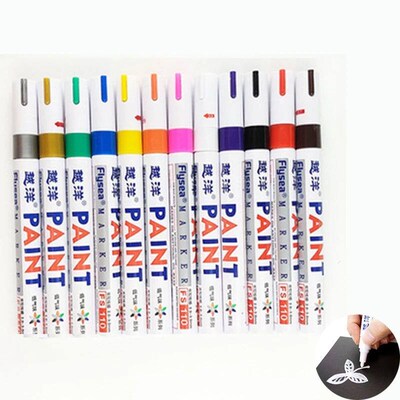 12 Color White Waterproof Rubber Permanent Paint Marker Pen
