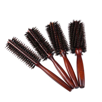 3 Sizes Anti Static Wood Boar Bristle Hair Round Brush Haird
