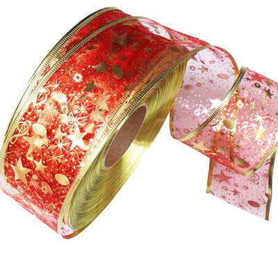 Xmas Tree Decor Coloured Ribbon Christmas Ornaments Wrapping