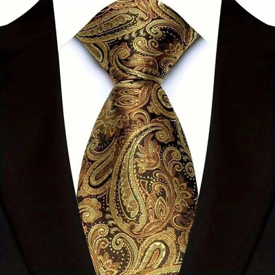 Luxury 8CM Mens Necktie Brown Orange Color Dot Stripes Ties