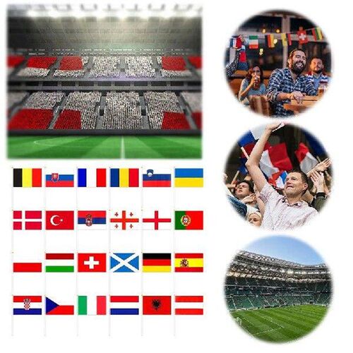 24pcs International World Country Flags with Poles Hand