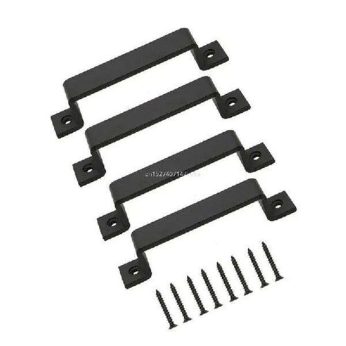 2/4Pcs Black Barn Door Handle Wardrobe Cabinet Door Pulls