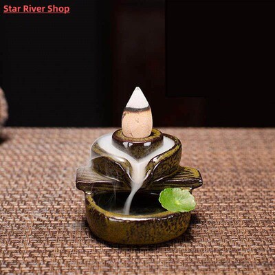 Waterfall Incense Burner Backflow Mini Buddha Censer Backflo